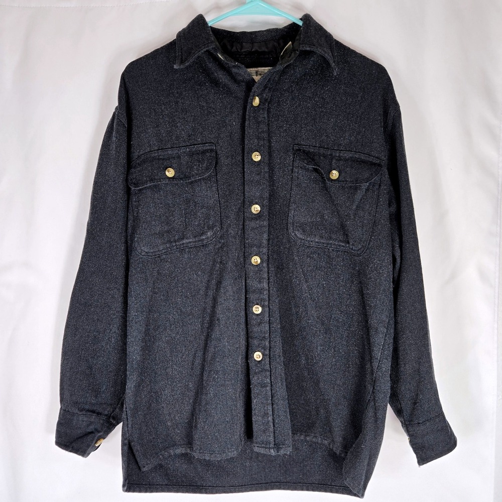 NK Ranch Clothing Co. Mens Gray Wool Blend Button‎ Up Shirt Jacket Small Western